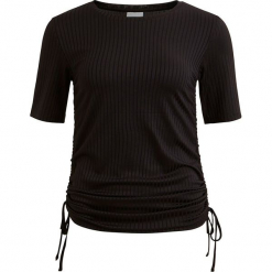 Koszulka "Nerala" w kolorze czarnym. Czarne t-shirty damskie marki Vila & Co., xs, z dekoltem w łódkę. W wyprzedaży za 43,95 zł.