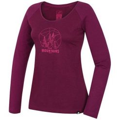 Hannah Ladies T-Shirt Emily Amaranth Mel / Amarath (Rozmiar 36). Czerwone bluzki sportowe damskie marki Hannah, bez wzorów, bez kołnierzyka, bez rękawów, bez kaptura. W wyprzedaży za 70,00 zł.