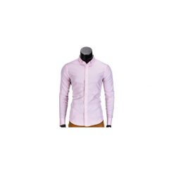 KOSZULA MĘSKA ELEGANCKA Z DŁUGIM RĘKAWEM K350 - RÓŻOWA. Czerwone koszule męskie marki Ombre Clothing, l, z bawełny, z klasycznym kołnierzykiem, z długim rękawem. Za 49,00 zł.