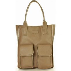Torebka shopper z kieszeniami MAZZINI - MELODY pustynny beż. Torby damskie na zakupy MAZZINI, ze skóry, street. W wyprzedaży za 299,00 zł.
