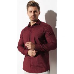 Koszula Edward Orlovski Bordo. Koszule męskie Edward Orlovski, m, bez wzorów, z bawełny, eleganckie, bez kołnierzyka, z długim rękawem. Za 130,00 zł.