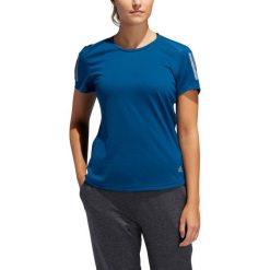 Koszulka adidas Own the Run Tee W Niebieska. Niebieskie t-shirty damskie Adidas, bez wzorów, sportowe, bez kołnierzyka. Za 99,99 zł.