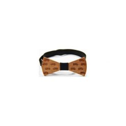 Mucha drewniana. Pomarańczowe muszki męskie marki The bow bow ties, bez wzorów, z dzianiny, eleganckie. Za 99,00 zł.