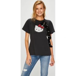 Pinko - Top Thai. Szare bluzki damskie marki Pinko, s, z nadrukiem, z bawełny, casualowe, z okrągłym kołnierzem, z krótkim rękawem. W wyprzedaży za 449,90 zł.
