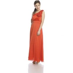 Sukienka maxi na jedno ramię z ozdobną aplikacją pomarańczowy. Pomarańczowe sukienki damskie N/A, z aplikacjami, bez kołnierzyka, bez rękawów, maxi. Za 251,65 zł.