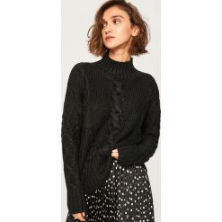 Sweter z warkoczowym splotem - Czarny. Czarne swetry klasyczne damskie marki Reserved, l, ze splotem. Za 159,99 zł.