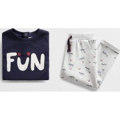 Mango Kids - Bluza dziecięca LEO5 (80 - 104). Niebieskie bluzy chłopięce Mango Kids, z nadrukiem, z bawełny, bez rękawów, bez kaptura. Za 79,90 zł.