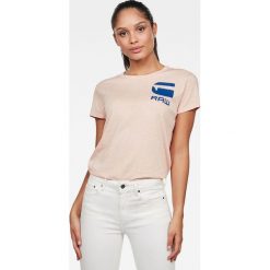G-Star Raw - T-shirt. Białe bluzki damskie G-Star RAW, s, z nadrukiem, z bawełny, retro, z okrągłym kołnierzem, z krótkim rękawem. W wyprzedaży za 129,90 zł.