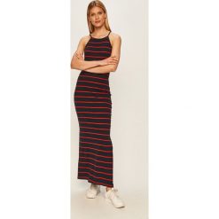 Only - Sukienka. Niebieskie sukienki damskie ONLY, na co dzień, xs, bez wzorów, z bawełny, casualowe, z okrągłym kołnierzem, bez rękawów, maxi, proste. W wyprzedaży za 49,90 zł.