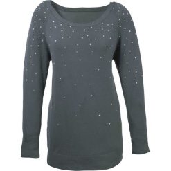 Sweter bonprix antracytowy. Szare swetry oversize damskie marki bonprix, z materiału. Za 89,99 zł.