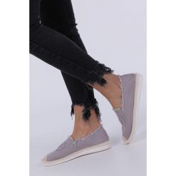 Szare espadryle z gumką casu sj1926-3. Szare espadryle damskie Casu, bez wzorów, bez obcasa. Za 89,99 zł.