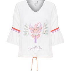 T-shirt SPORTALM BOWL. Białe bluzki damskie Sportalm, z haftami, z wiskozy, z falbankami, bez rękawów. Za 660,00 zł.