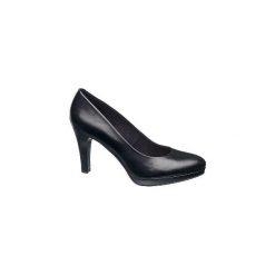 Eleganckie szpilki damskie 5th Avenue z gładkiej skóry. Czarne szpilki bez wzorów, ze skóry, eleganckie, na wysokim obcasie, na obcasie, bez zapięcia. Za 179,90 zł.