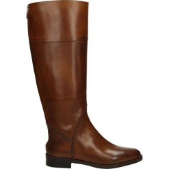 Kozaki - 2069 NAT CUOI. Brązowe buty zimowe damskie marki Kazar, ze skóry, przed kolano, na wysokim obcasie. Za 399,00 zł.