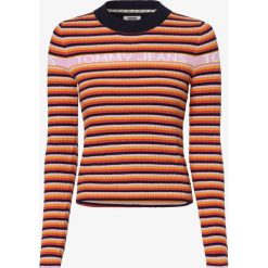 Tommy Jeans - Sweter damski, wielokolorowy. Swetry damskie Tommy Jeans, m, z napisami, z bawełny, bez rękawów, bez kaptura. Za 449,95 zł.
