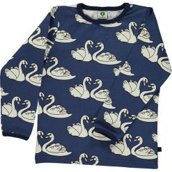 Koszulka w kolorze granatowym. Niebieskie t-shirty chłopięce z długim rękawem marki Småfolk, z okrągłym kołnierzem. W wyprzedaży za 75,95 zł.