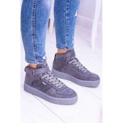 Big Star Szare Sneakersy Trampki BB274645. Szare buty sportowe damskie Tagless, bez wzorów, z zamszu, na rzepy. Za 139,00 zł.