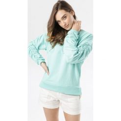 Miętowa Bluza Phrigenia. Zielone bluzy damskie Born2be, xl, bez wzorów, bez rękawów, bez kaptura. W wyprzedaży za 54,99 zł.