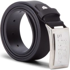 Pasek Męski VERSACE JEANS - D8YSBF16 100 70855 899. Czarne paski męskie Versace Jeans, w paski, z jeansu. W wyprzedaży za 389,00 zł.