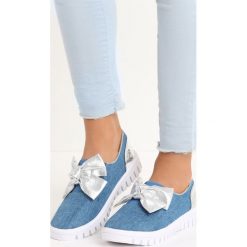 Granatowe Półbuty Vines. Niebieskie półbuty damskie Born2be, z denimu. Za 59,99 zł.