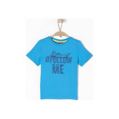 S.Oliver T-Shirt Chłopięcy 92/98 Niebieski. Niebieskie t-shirty chłopięce z krótkim rękawem S.Oliver, z nadrukiem, z bawełny. Za 35,00 zł.