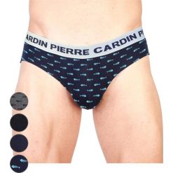 Slipy (4 szt.) w kolorze szarym, granatowym i czarnym. Szare slipy męskie Pierre Cardin, xxl, bez wzorów. W wyprzedaży za 79,95 zł.