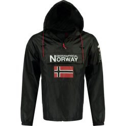 Bluzka w kolorze czarnym. Czarne płaszcze męskie Geographical Norway Men, s, bez wzorów, krótkie, bez kaptura. W wyprzedaży za 128,95 zł.