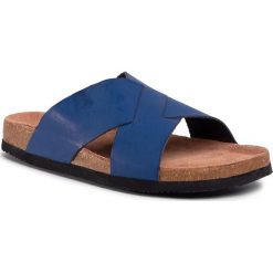 Klapki BIG STAR - DD174602 Navy. Niebieskie klapki męskie BIG STAR, ze skóry ekologicznej, bez zapięcia. W wyprzedaży za 69,00 zł.