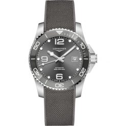 LONGINES HydroConquest L3.781.4.76.9. Szare, analogowe zegarki męskie LONGINES, ceramiczne. Za 6140,00 zł.
