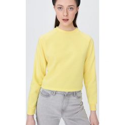 Gładka bluza basic - Żółty. Żółte bluzy damskie Sinsay, s, bez wzorów, bez rękawów, bez kaptura. Za 39,99 zł.