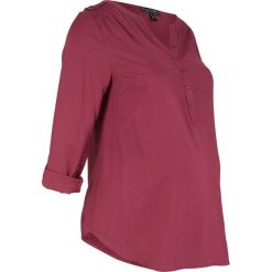 Bluzka ciążowa i do karmienia bonprix czerwony rododendron. Fioletowe bluzki damskie marki bonprix, z wiskozy, z dekoltem w serek. Za 89,99 zł.