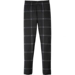Odzież dziecięca: Legginsy z nadrukiem bonprix czarno-biały w kratę