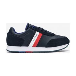 Tommy Hilfiger Tenisówki Niebieski. Niebieskie trampki męskie TOMMY HILFIGER, bez wzorów, ze skóry, bez zapięcia. Za 462,95 zł.