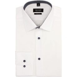Koszula bexley 2710 długi rękaw slim fit biały. Białe koszule męskie Recman, m, bez wzorów, bez kołnierzyka, z długim rękawem. Za 89,99 zł.