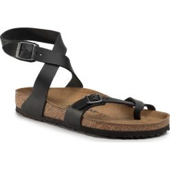 Sandały BIRKENSTOCK - Yara 1011442 Black. Czarne klapki damskie Birkenstock, bez wzorów, ze skóry, bez obcasa. Za 389,00 zł.