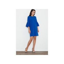 Sukienka M564 Niebieski. Niebieskie sukienki damskie FIGL, na imprezę, xl, bez wzorów, eleganckie, z falbankami, bez rękawów. Za 159,00 zł.