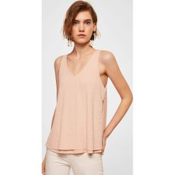 Mango - Top Rever2. Czarne bluzki damskie marki Mango, s, z poliesteru, z okrągłym kołnierzem. W wyprzedaży za 19,90 zł.