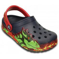 Crocs Buty Crocslights Fire Dragon Clog K Navy 24-25 (c8). Niebieskie buciki niemowlęce chłopięce Crocs, z paskami. Za 119,00 zł.