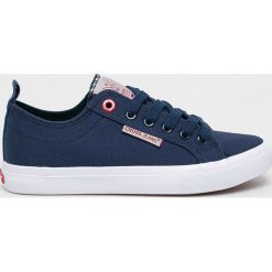 Cross Jeans - Tenisówki. Niebieskie trampki i tenisówki damskie Cross Jeans, bez wzorów, z jeansu, na sznurówki. W wyprzedaży za 59,90 zł.