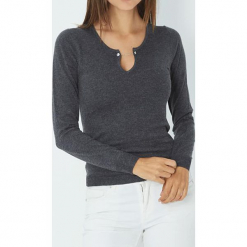 Sweter w kolorze antracytowym. Szare bez kategorii marki William de Faye, z kaszmiru, z okrągłym kołnierzem. W wyprzedaży za 136,95 zł.