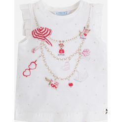 Mayoral - Top dziecięcy 98-134 cm. Szare topy damskie marki Mayoral, z nadrukiem, z bawełny, z okrągłym kołnierzem. Za 79,90 zł.