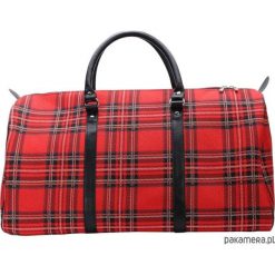 Gobelinowa torba podróżno-sportowa Écosse. Brązowe torby podróżne Pakamera, bez wzorów, eleganckie. Za 199,00 zł.