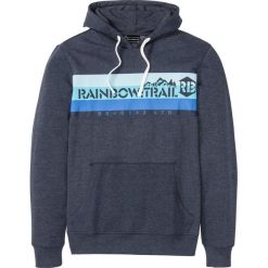 Bluza z kapturem Slim Fit bonprix ciemnoniebieski melanż. Niebieskie bluzy męskie bonprix, s, bez wzorów, z kapturem, bez rękawów, z kapturem. Za 99,99 zł.