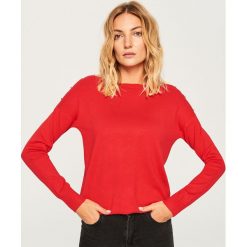 Sweter z dekoltem w łódkę - Czerwony. Czerwone swetry klasyczne damskie Reserved, l, z dekoltem w łódkę. Za 59,99 zł.