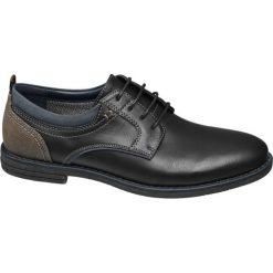 Półbuty męskie Venice czarne. Czarne buty wizytowe męskie Venice, z materiału, na sznurówki. Za 119,90 zł.