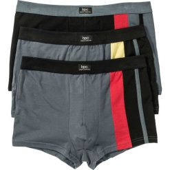 Bokserki (3 pary) bonprix czarno-szary. Szare bokserki męskie marki bonprix. Za 50,97 zł.