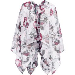 Poncho bonprix biały-khaki w kwiaty. Białe żakiety damskie bonprix, w kwiaty, z tkaniny. Za 89,99 zł.