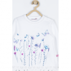 Koszulka. Białe bez kategorii marki BUTTERFLY, z aplikacjami, z bawełny, z długim rękawem. Za 45,90 zł.