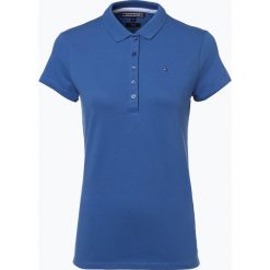 Tommy Hilfiger - Damska koszulka polo – New Chiara, niebieski. Niebieskie bluzki sportowe damskie TOMMY HILFIGER, s, z bawełny, polo. Za 199,95 zł.