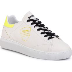 Sneakersy BLAUER - S0KENDALL01/LAN White/Lime. Białe półbuty damskie Blauer, ze skóry. W wyprzedaży za 459,00 zł.